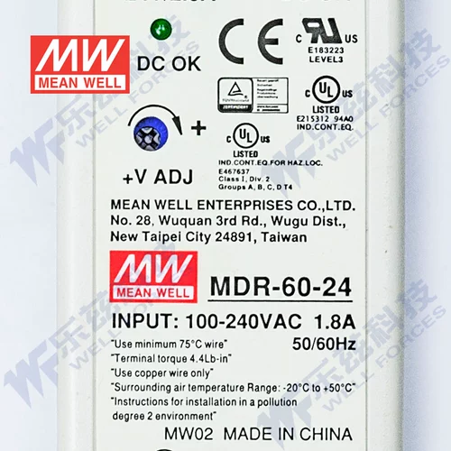 MDR-60-24 Taiwan Mingwei 60W24V Руководство типа рельса Переключатель.