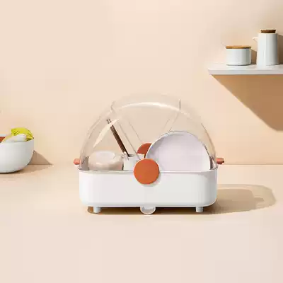 Kitchen multifunctional dish storage shelf shelf with lid large drain dust storage box shelf Bowl