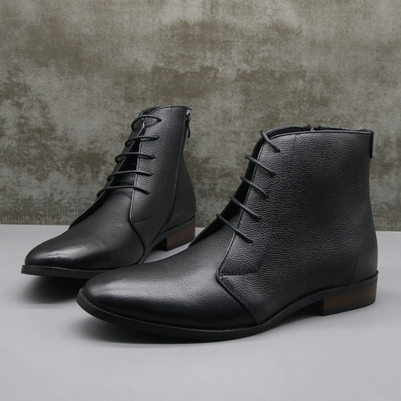 Foreign trade original single export Italian leather large size 45 men's boots soft bottom comfortable Chelsea leather boots 46 short boots