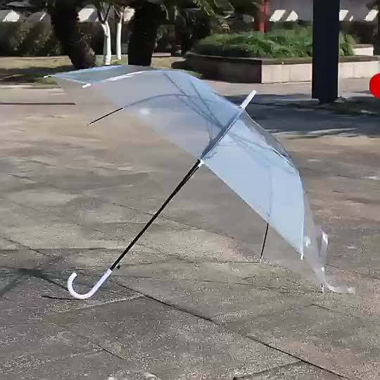 Hjh407 Clear Transparent Rain Umbrella Pvc Dome Bubble Rain Sun Shade