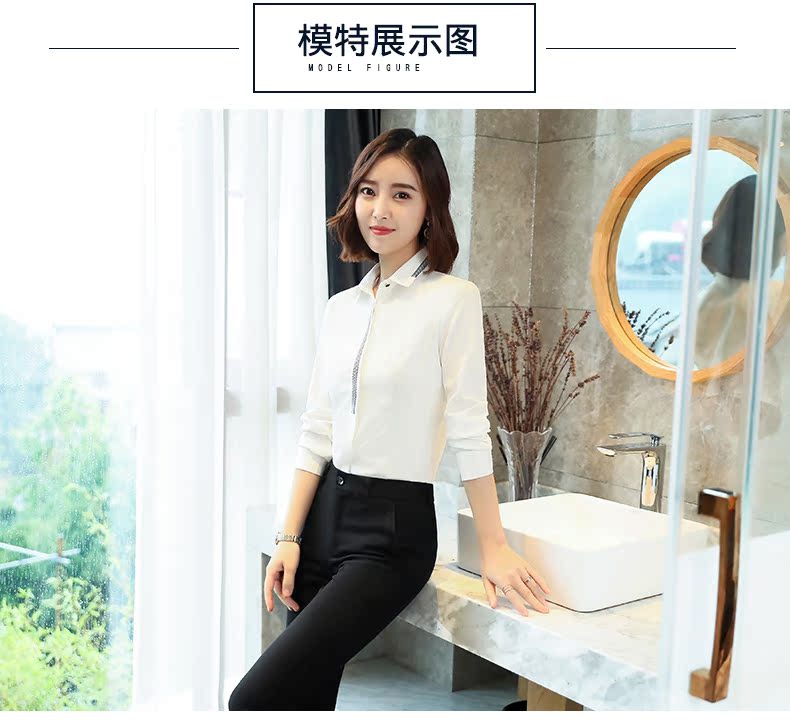 Xuân 2018 áo sơ mi trắng mới nữ dài tay áo sơ mi thu đông sơ mi công cụ chuyên nghiệp áo khoác voan mỏng