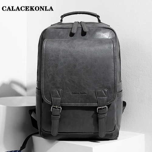 Рюкзак, сумка для путешествий, вместительный и большой ноутбук, ранец, из натуральной кожи, бизнес-версия
