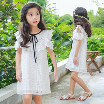 British NEXT KISS Summer Kids Korean Version Princess Dress Girls Dress in the big boy ruffled lace childrens skirt