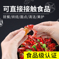 Disposable gloves Food catering PVC student doctor 100 transparent plastic crayfish kitchen baking special