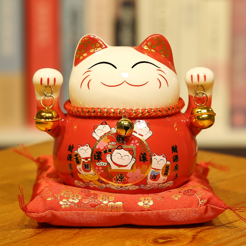 Japanese Cat Fittings Ceramics Creative GiftsHome decoration savings tank living room store opening rich cats