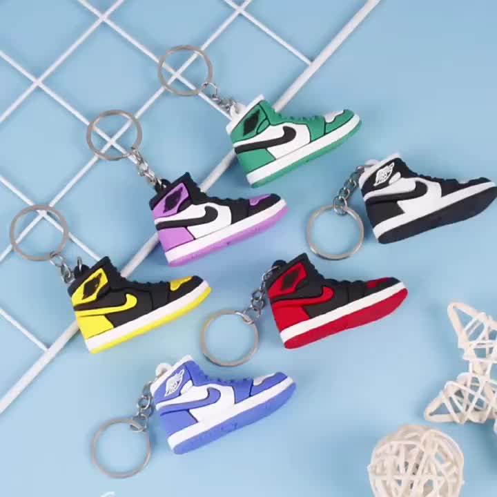 Custom 3d Mini Air Aj Shoe Keychain Model Rubber Keychains With