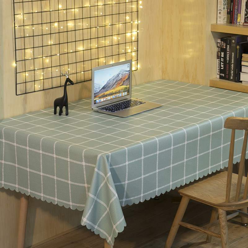 Tablecloth Waterproof, anti-scalding, oil-proof, leave-in rectangular solid color tablecloth Tea table cloth Fabric cotton and linen small fresh table cloth