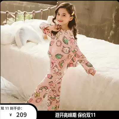 UK Next kiss' children's pajamas spring and autumn thin home clothes girls long sleeve cotton little girl suit