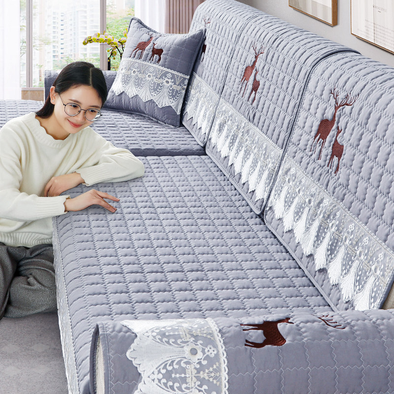 Sofa cushion Four seasons universal cushion anti-slip cushion backrest towels Nordic minimalist full-bag universal sofa cover cloths