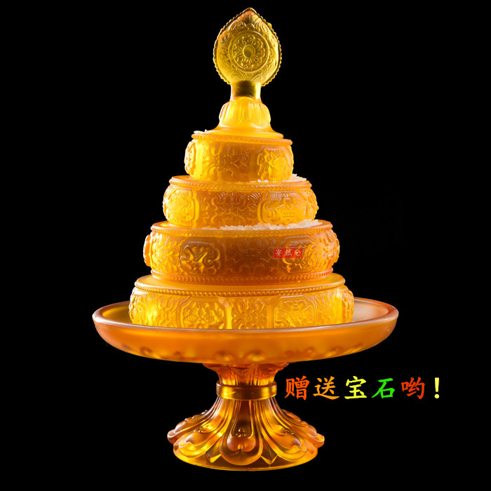 Tibetan esoteric buddhist ornaments exquisite crystal glass eight auspicious mancha Luoxiu plate for Manza glass Manza plate