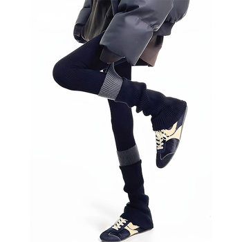 Layering Looks Great! the 2025 Autumn and Winter Sock Covers Are Highly Effective at Keeping Warm and Have a Slight Flare at the Cuff That Greatly Enhances Leg Shape!