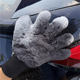 Thickened double-sided five-finger plush car wash gloves plush bear paw wipe car foam brush car cleaning without damaging the car paint surface
