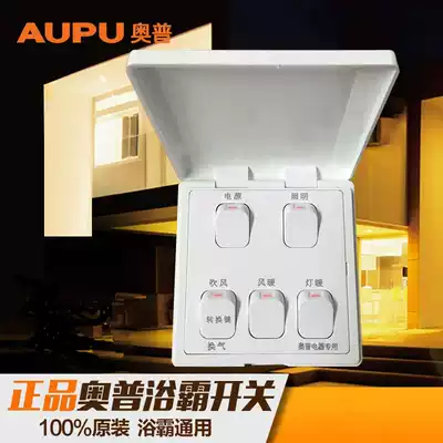 Opu Yuba 1021 dedicated five-way switch 5 open heater lamp warm switch waterproof switch panel