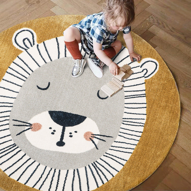 Robo Belgium imported children's room cartoon ins wind carpet round cute non-slip crawling mat environmental protection floor mat