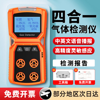Four-In-One Portable Gas Detector, Toxic and Harmful Limited Space Hydrogen Sulfide Concentration Detector, Multi-Function