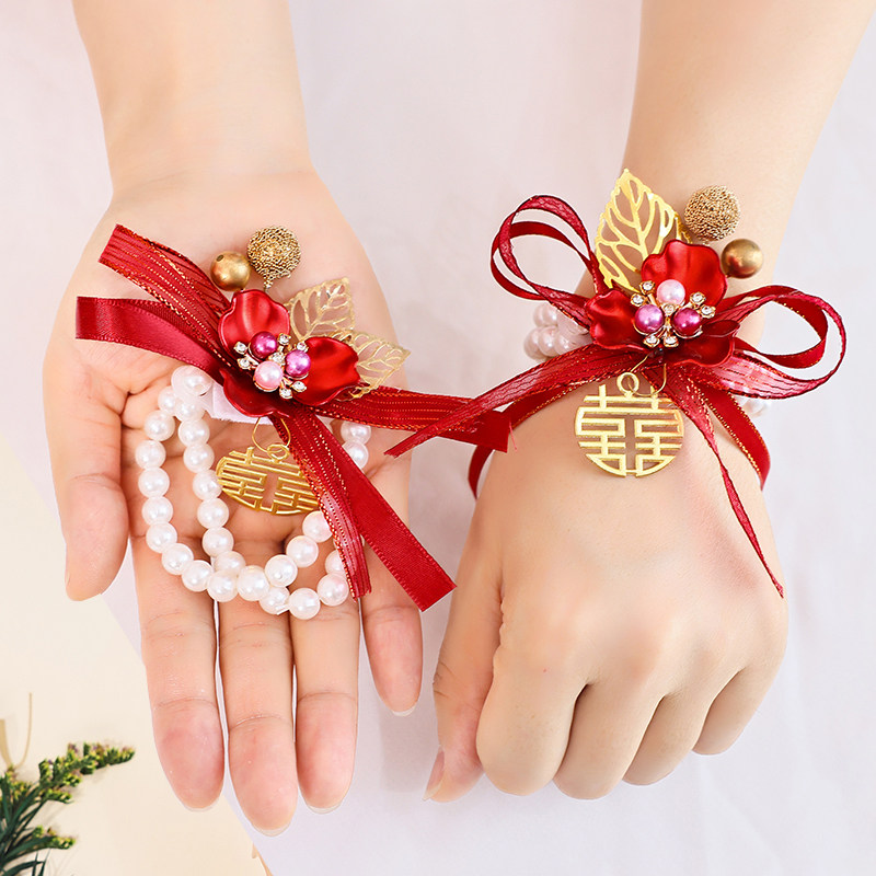 Bridesmaid's wrist flower Advanced sensation Superfairy Sister Group Bridal Hand Flowers Full Family Wedding Wedding Wedding items Grand-Taobao