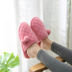 Dép cotton mùa đông nữ 2018 mới dày đáy nam trong nhà đôi nam nữ ấm áp không trơn trượt cotton kéo mùa đông dép cao su đi trong nhà Trang chủ