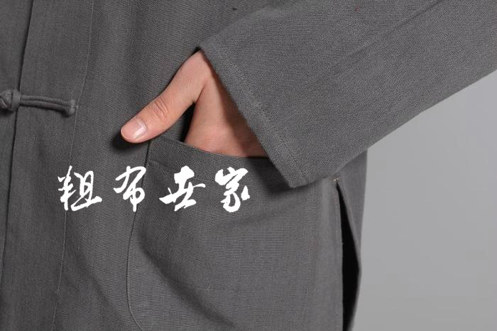 Phong cách trung quốc tinh khiết bông cũ vải thô Tang phù hợp với nam dài tay phù hợp với nằm quần áo thực hành quần áo Trung Quốc trang phục dân tộc