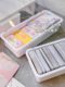 翻盖式小卡收纳盒追星筷子盒卡膜封口贴卡套小卡多功能桌面分隔盒