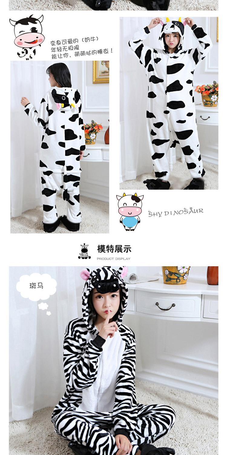 Nhung Bắc Cực phim hoạt hình một mảnh đồ ngủ nữ khủng long mèo động vật flannel san hô nhung dễ thương dịch vụ nhà mùa đông đồ đôi nam nữ