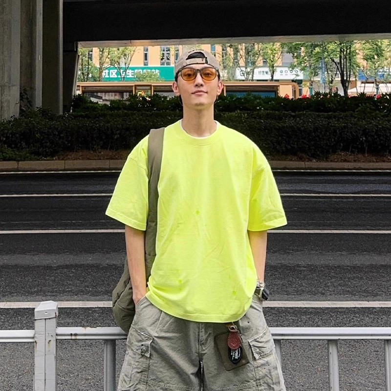 Dopamine Style Green Ice Silk Short-Sleeve Men's Summer Solona Cool-Feel T-Shirt, Quick-Drying Loose Sportswear