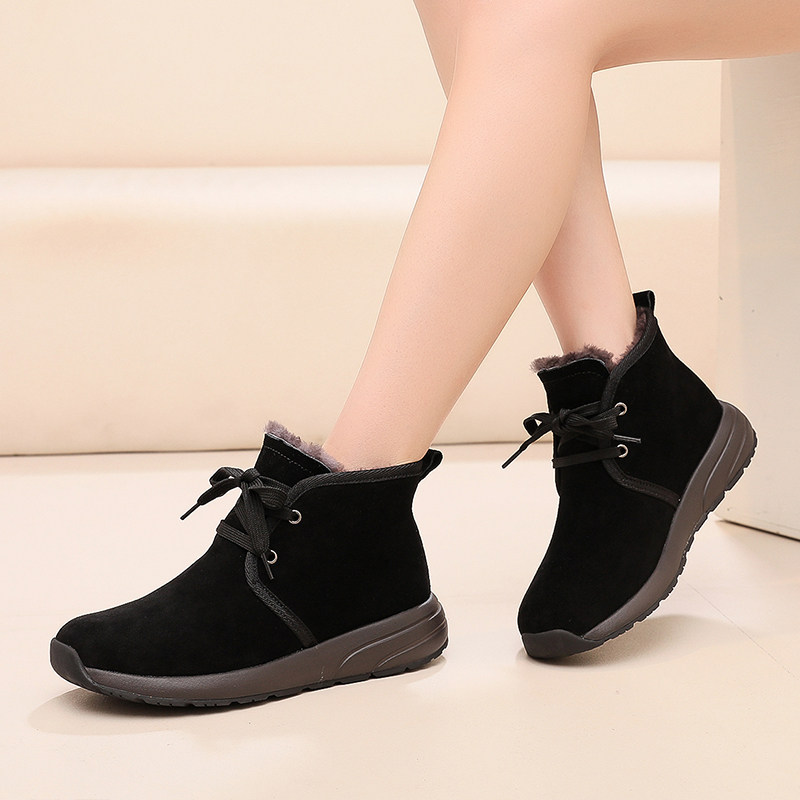 Mother's shoes winter snow boots women's fur all-in-one plus velvet thickened short boots non-slip old man's shoes cotton boots warm cotton shoes