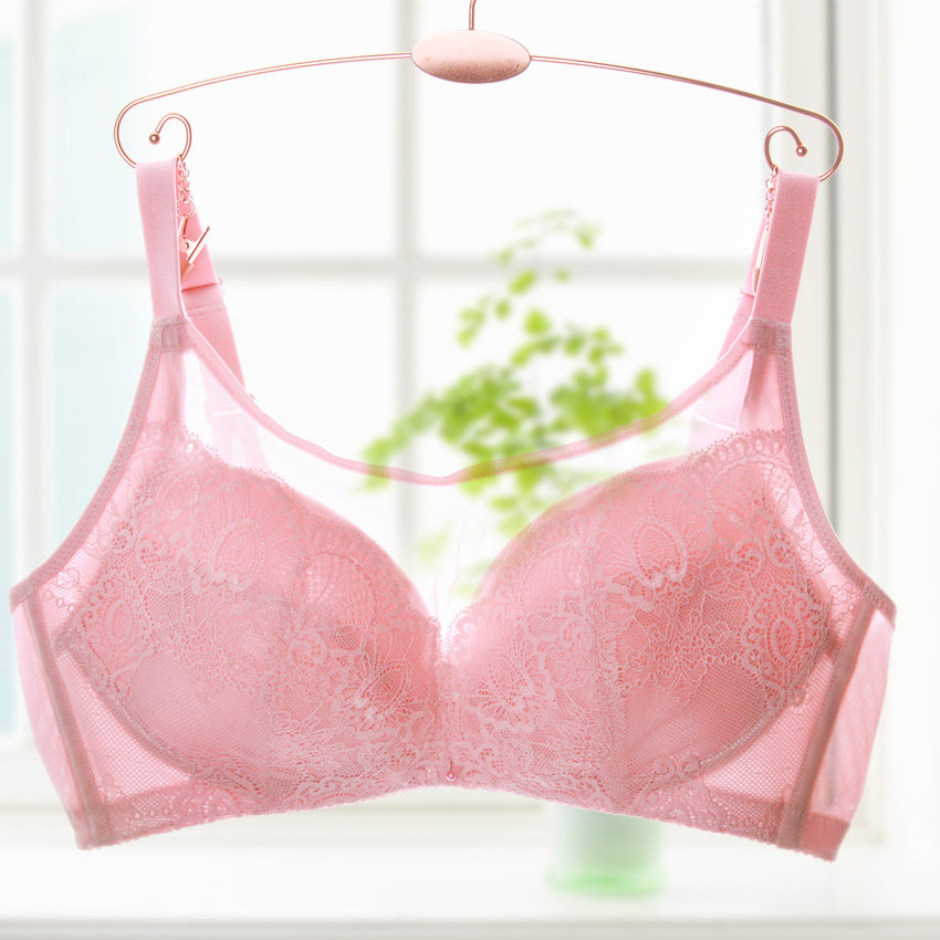 Maniform women's lace sexy tube top underwear without steel ring thin section large cup side collection adjustable push-up bra bra