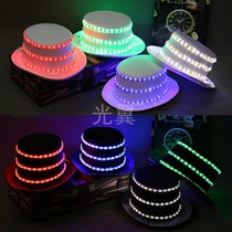 Bright Diamond Glowing Male And Female Hat Stage Magic Props Jazz Performance Color Light Hat Bar Nightclub KTV Buzz Hat