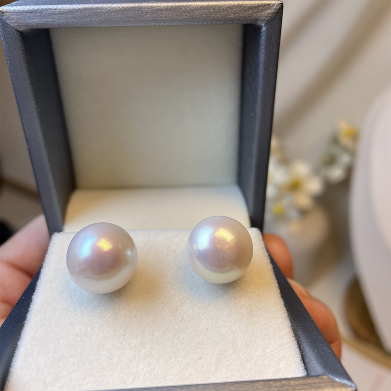 Special Offer Large Natural Pearl Earrings Edison Stud Earrings 9-14mm Jewelry 925 Silver Gift