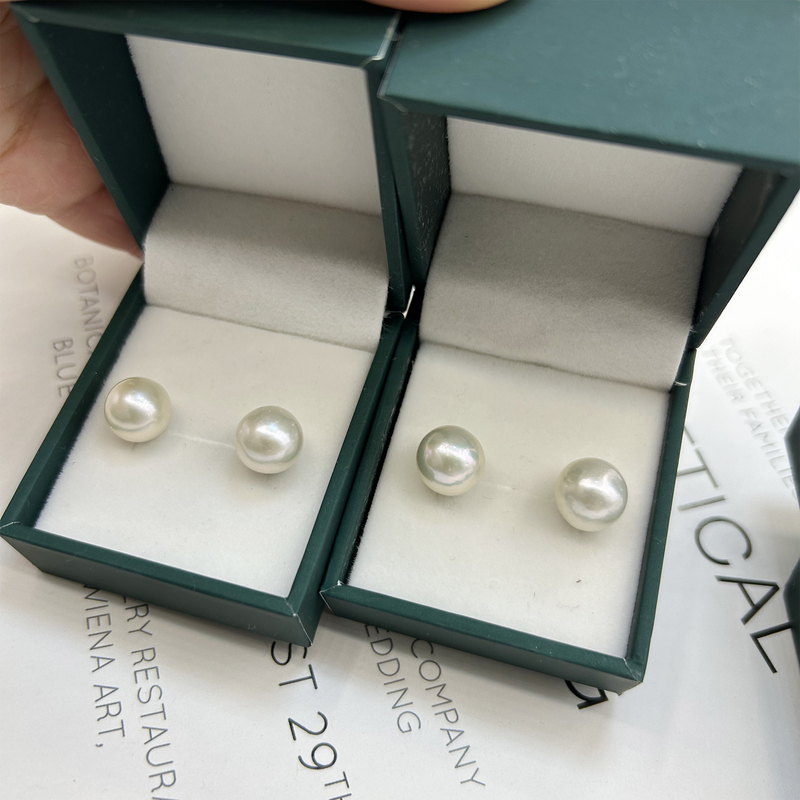 Paired Freshwater Pearl Edison Stud Earrings 9-13mm Plain Studs