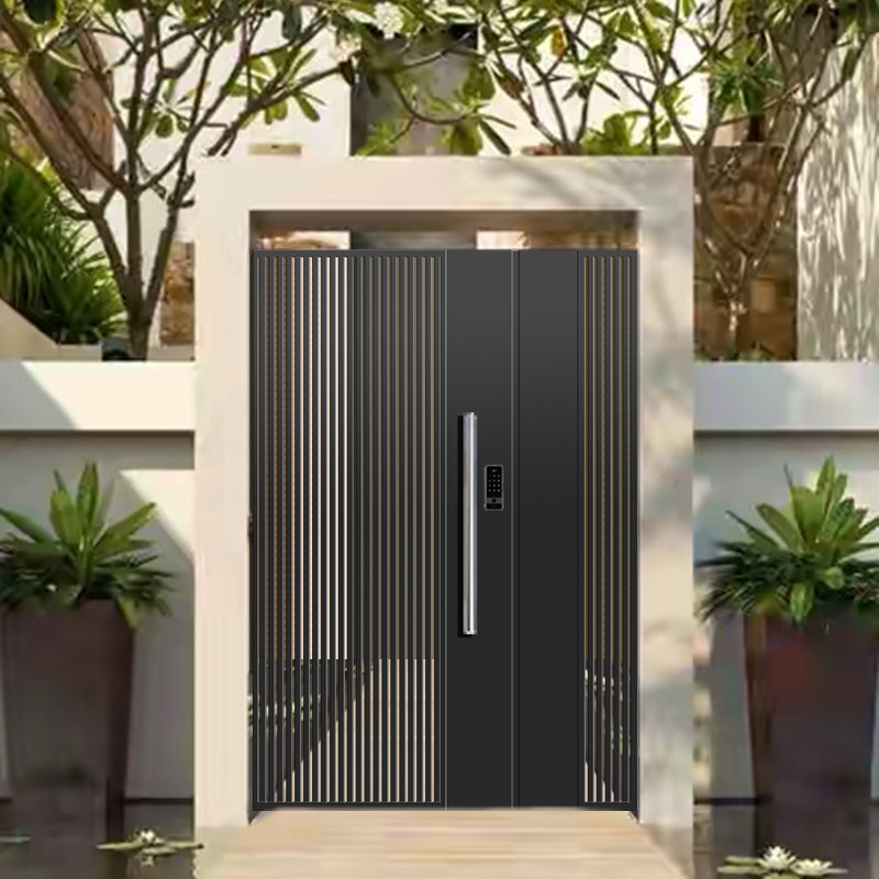 Gate Countryside Patio Door Villa rural courtyard door Aluminum Art single double open closed stainless steel shutter door fence iron door
