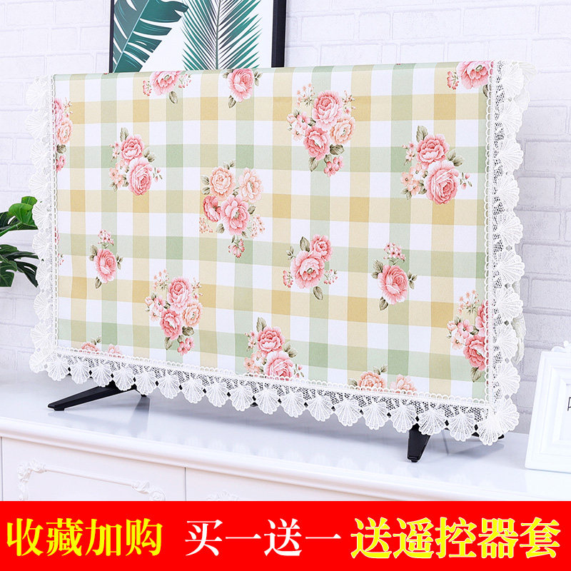 TV dust cover curved LCD hanging pastoral fabric cover cloth TV cover 50 inch 60 inch 42 inch TV cover