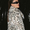 Women's Mid-Length Suit Collar Coat Autumn and Winter New Leopard Print Women's Jacket