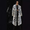 Women's Mid-Length Suit Collar Coat Autumn and Winter New Leopard Print Women's Jacket