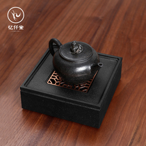 Yi Qiantang creative copper stone combined with stone pot bearing dry bubble tea tray home simple square tea tray tea set accessories