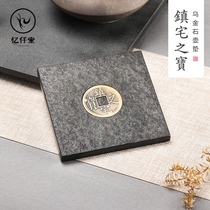 Yiqiantang copper money pot square dry tea tray Teapot pad Teacup tray anti-scalding pad Kung Fu tea path zero match