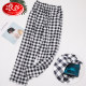 Langsha pajamas women's spring and summer trousers pure cotton loose Japanese plaid trousers thin home pants shorts seven points and nine points