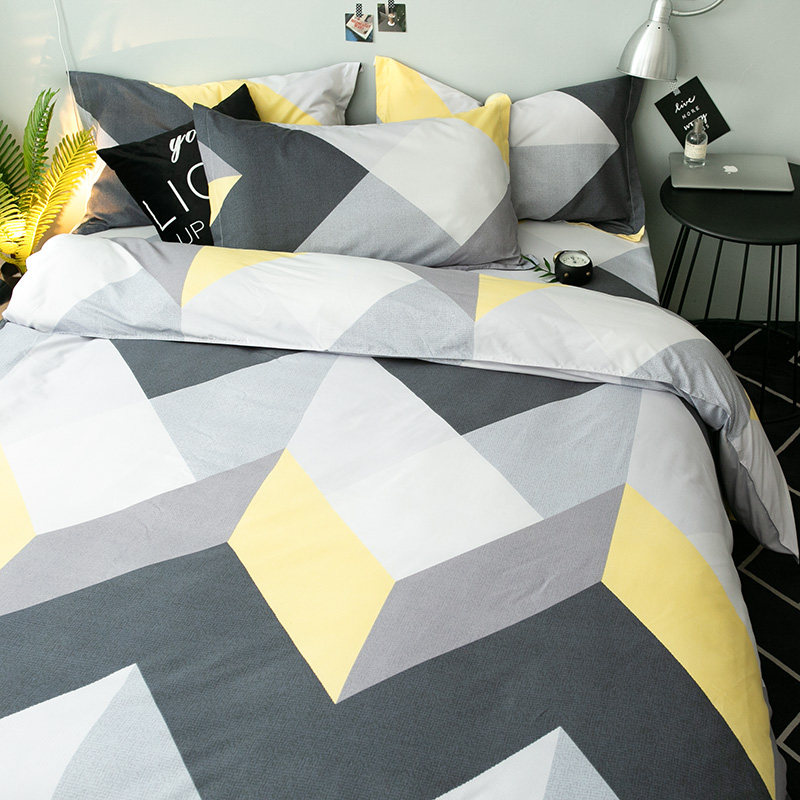 Nordic Wind Four Pieces Bed Sets Ins quilt cover Covered Hostel Bed Bedding for male and female students Three sets of 4 single double