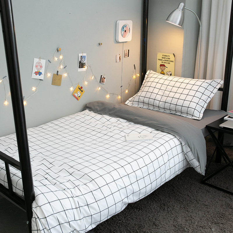 Net red three-piece quilt cover student dormitory single bedroom quilt cover pillowcase bedding 3 four-piece set