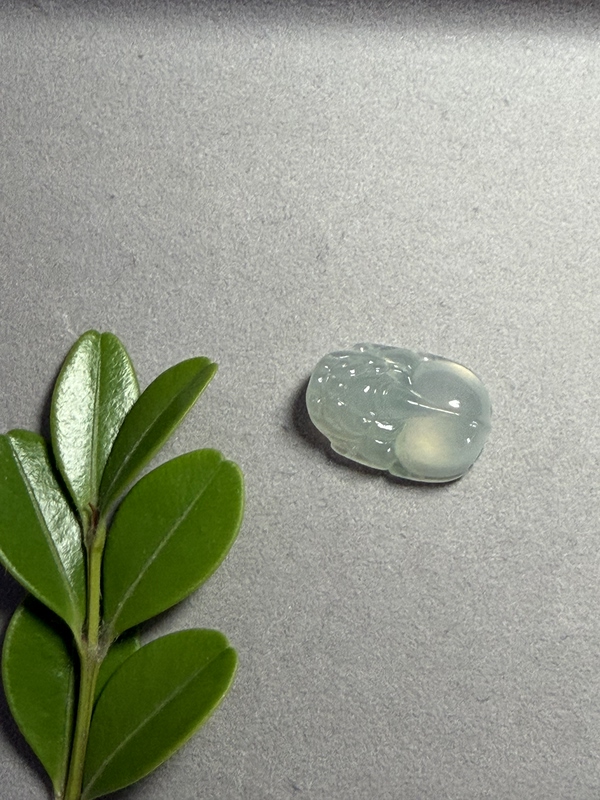 Inno Natural Burmese Jadeite Ice Type Pixiu Inlaid Ring Pendant Bracelet Small Drop 18.0X12.3X7.4