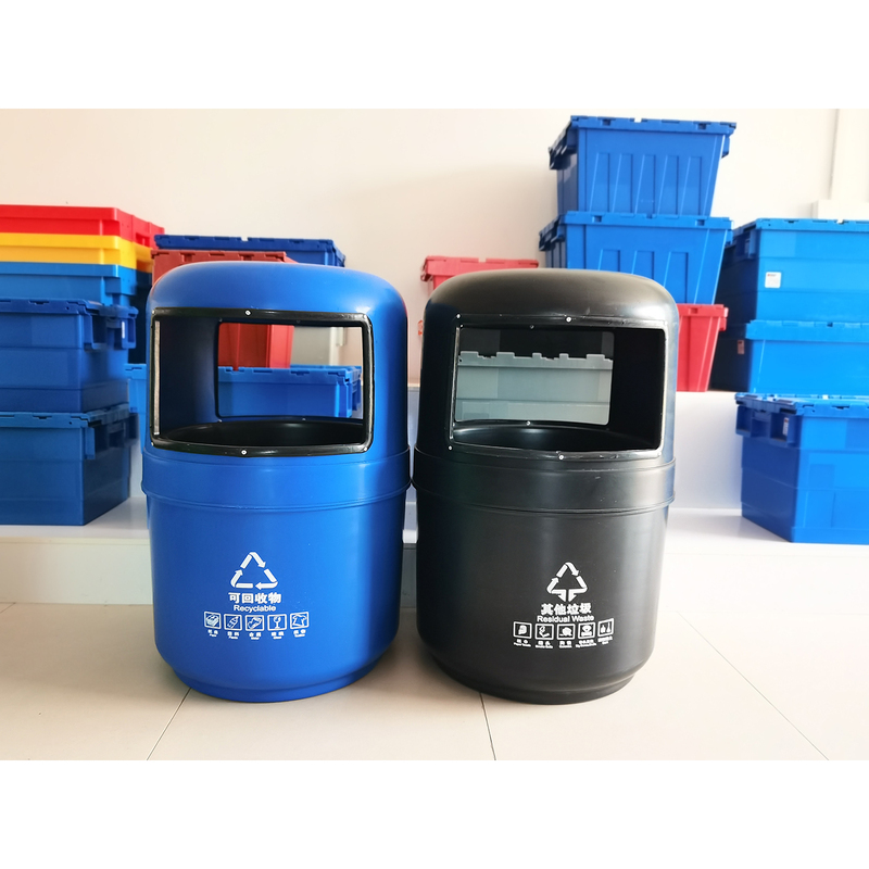 50-Liter and 80-Liter Plastic Waste Bins, Outdoor Sorting Trash Cans, Can Be Equipped with Ashtrays, Eco-Friendly Bins for Scenic Spots