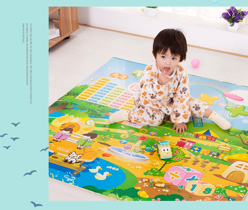 Trẻ em khảm khảm bò 60 * 60 bọt dày dày câu đố leo lên thảm giáo dục sớm bản đồ thế giới động vật - Thảm sàn tham chui chan