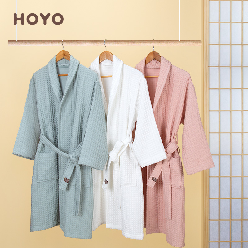 Japanese hoyo and Yan bathrobe cotton towel long men and women household absorbent quick-drying cotton couple bathrobe