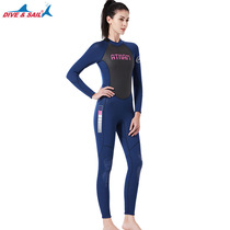 Fashion New 3mm Diving Suit Woman Conjoined Warm Floating Diving Jellyfish Long Sleeve Surf Anti Chilling Winter Bathing Suit