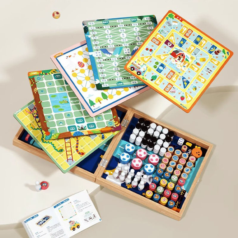 Nameta 26 kind of gameplay fourteen all-in-one game chess elementary school children's game chess children puzzle multifunction all-in-one chessboard-Taobao