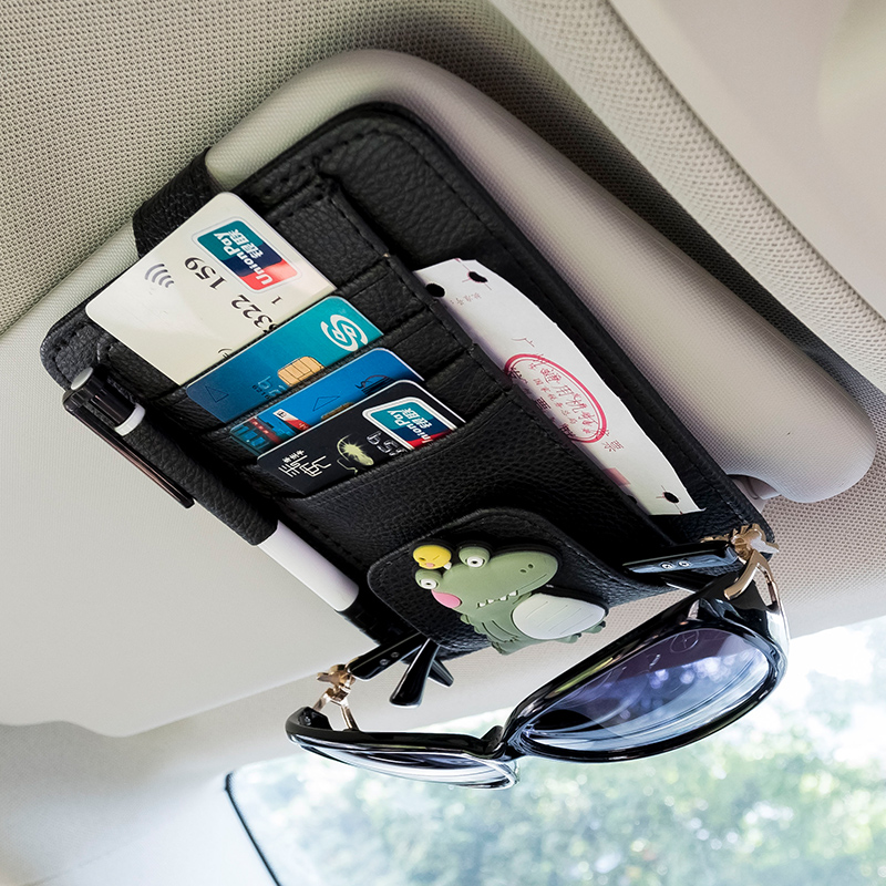 Car Cartoon creative sun visor card holder multifunctional car glasses clip sunglasses ticket storage card clip