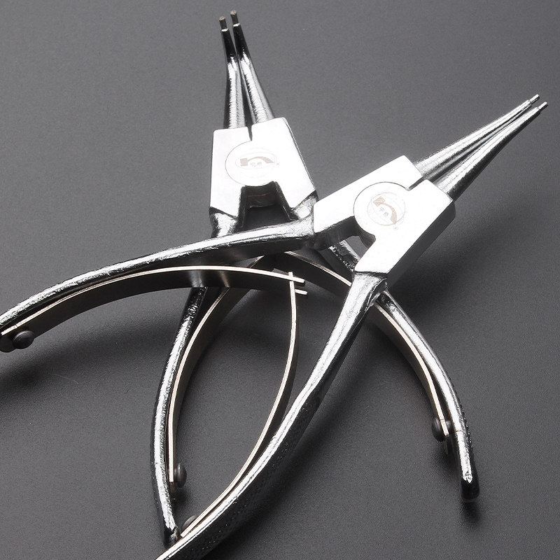 6 inch Ningqiao circlip pliers to replace the anti-theft door handle automatic lock lock cylinder white inner card outer card curved mouth straight mouth shaft