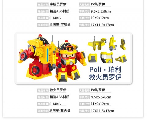 Biến dạng Poli Toy King Kong 5 Hướng dẫn sử dụng Q Phiên bản Robot Xe Mini Boy 3 Mẫu xe cảnh sát - Gundam / Mech Model / Robot / Transformers bộ đồ chơi gundam