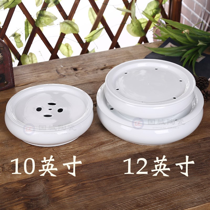 Tea tray was contracted household ceramic water storage type small circular congou storage small Tea sea porcelain trays