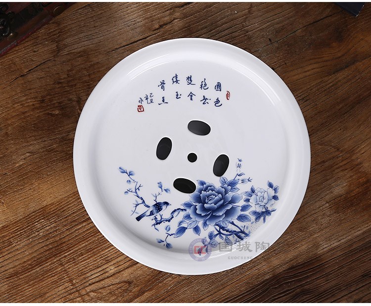 Tea tray was contracted household ceramic water storage type small circular congou storage small Tea sea porcelain trays